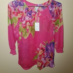 Chico's 2 sheer floral Top
